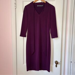 Alton Gray Purple V Neck Tie Dress Size 10